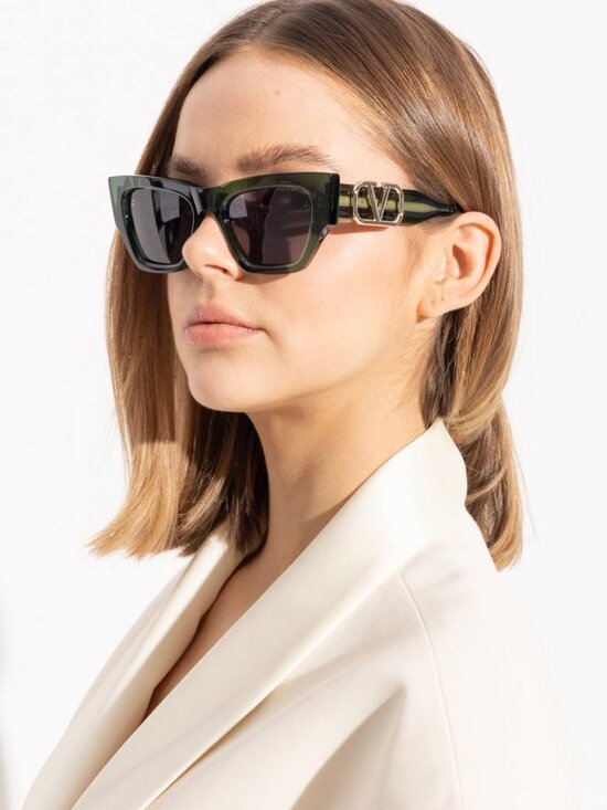Valentino V-SETTE VLS-166C Sunglasses Grey Square Frame, Rose Gradient Lenses main image 8